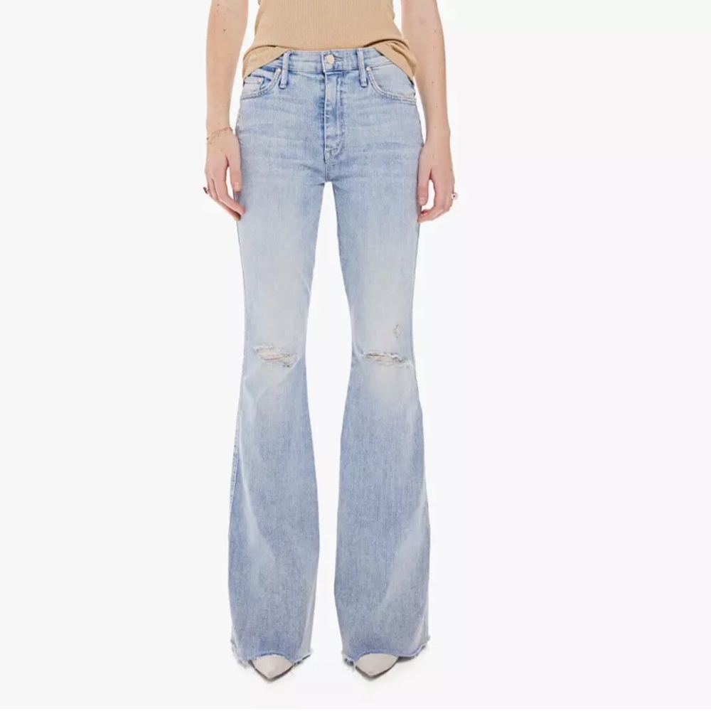 Mother The Super Cruise Double Heel Fray Jeans Size 24